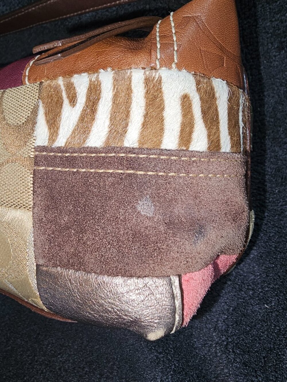 Vintage Coach Holiday Patchwork Demi Hobo Bag Y2K - Picture 12 of 12